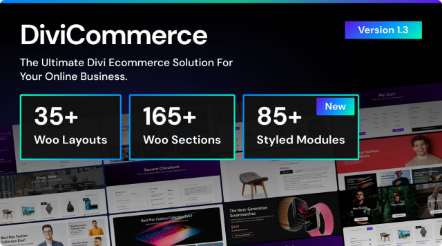 Divi Marketplace Item - Divi Ecommerce Layout Kit