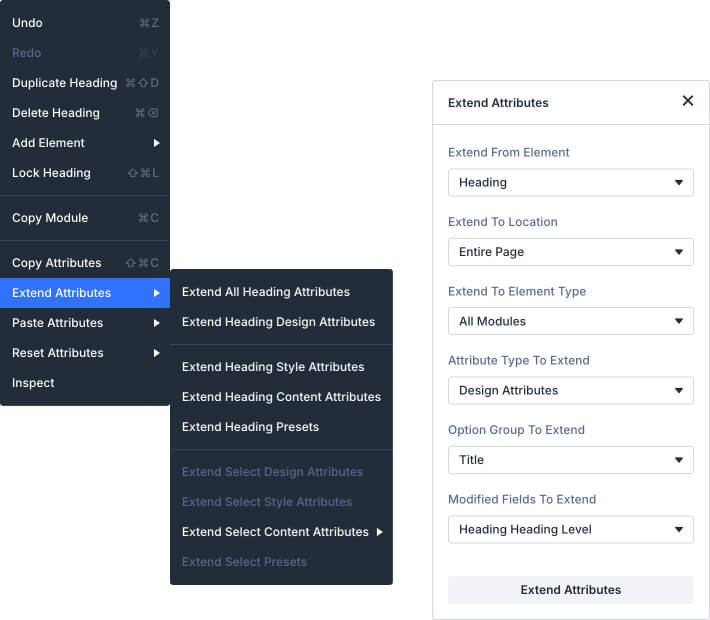 Extend attributes